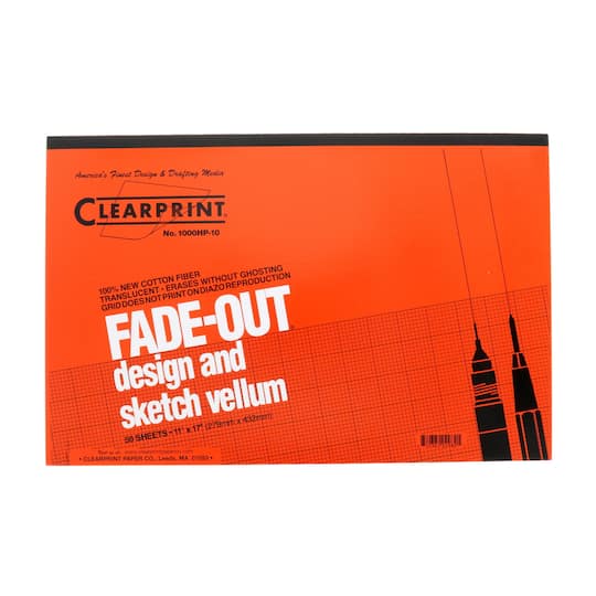 Clearprint&#x2122; Fade-Out&#xAE; Design &#x26; Sketch Vellum Pad, 10 x 10 Grid